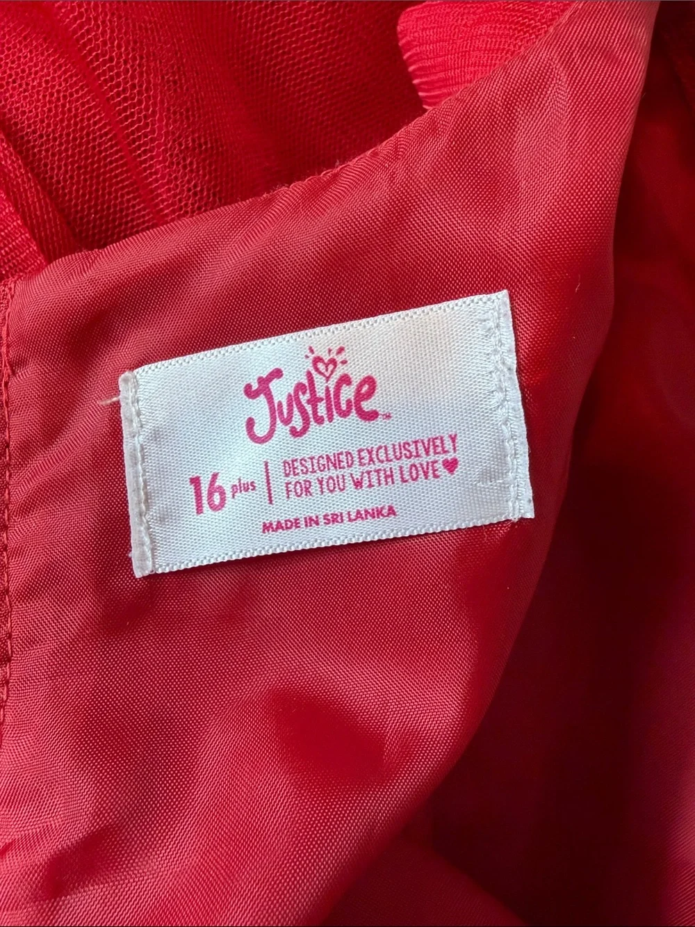 Justice Red Sequin & Tulle Party Dress for Girls